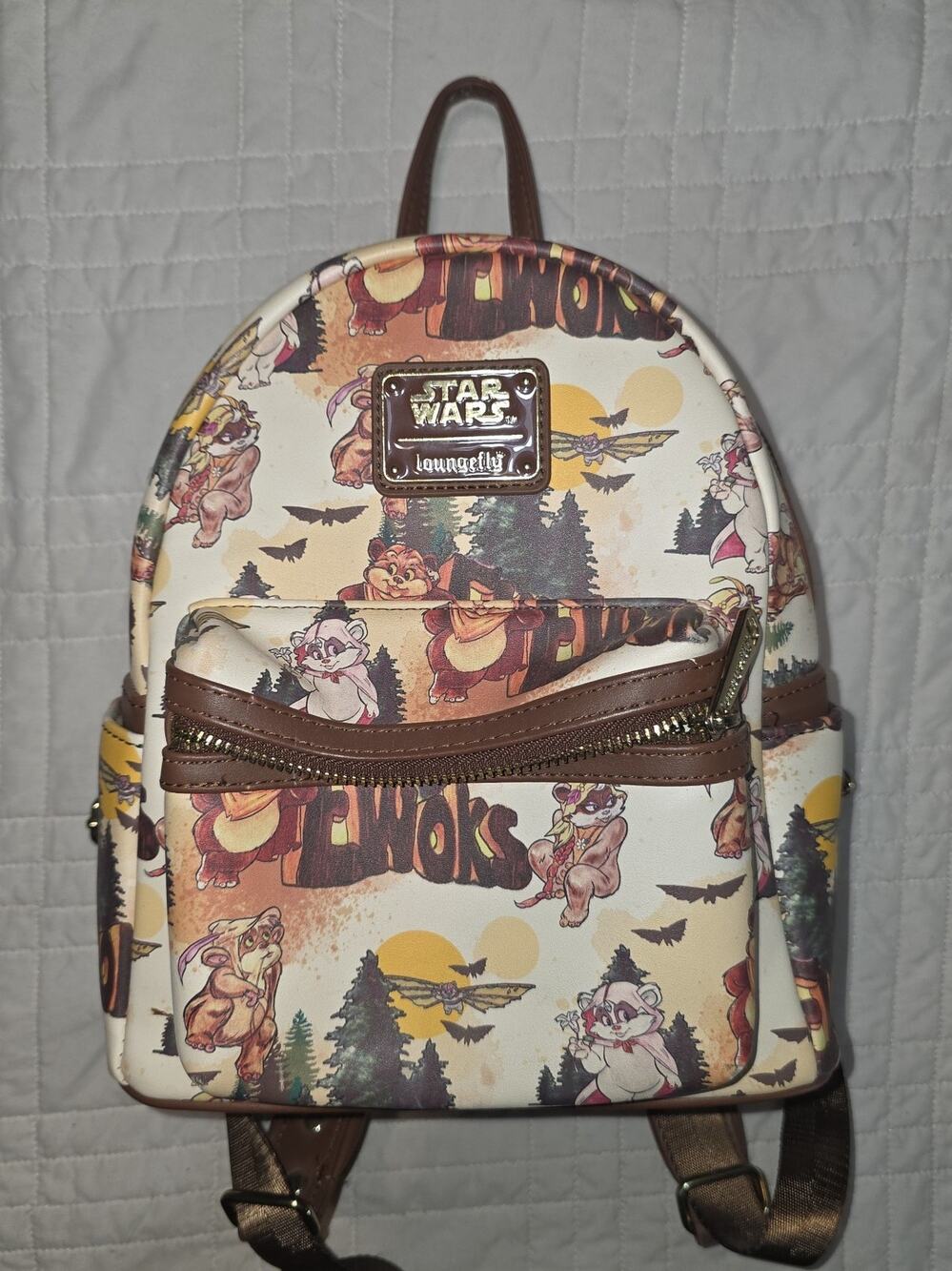Loungefly Disney star wars ewok wicket mini backpack bookbag bag purse tote!